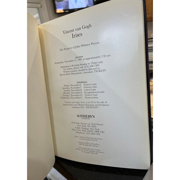 Sotheby's Vincent Van Gogh Irises, New York Wednesday, November 11, 1987 - Picture 3 of 4